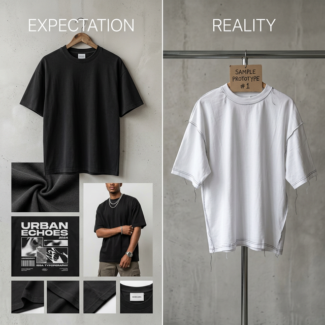 Visual comparison showing an aesthetic mood board vs a poorly made prototype