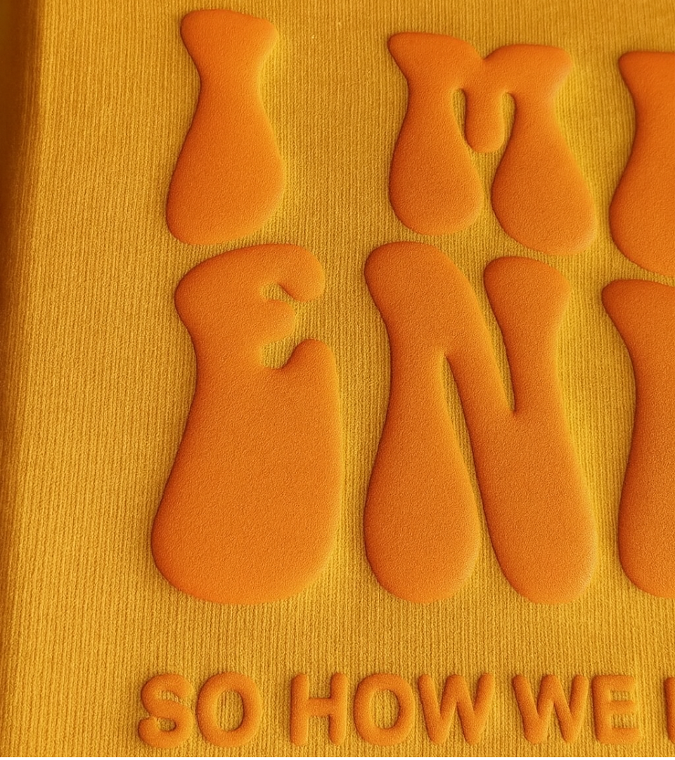 Puff printing process at Krazy Kreators