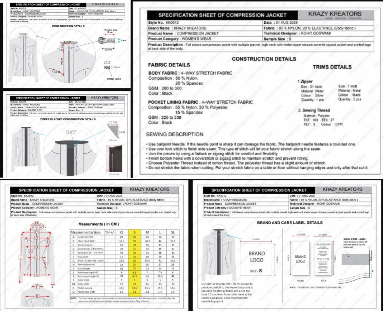 Technical details and prototyping visuals