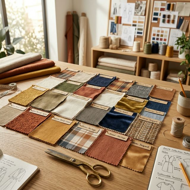 Fabric Sourcing Table With Swatches