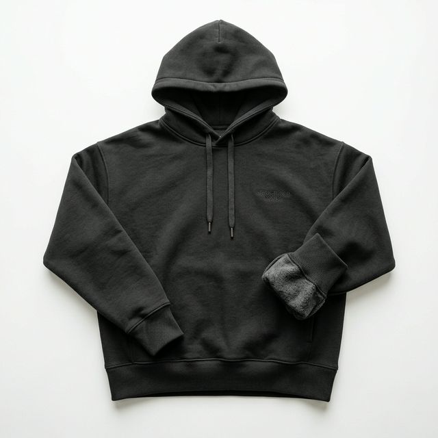 Close up of heavyweight premium hoodie fabric