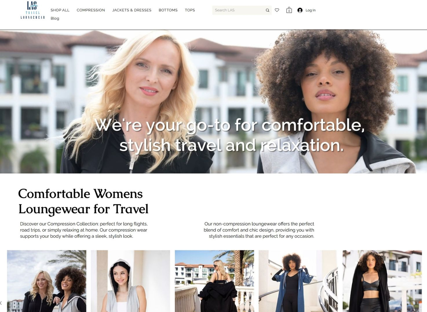 LAS Loungewear website