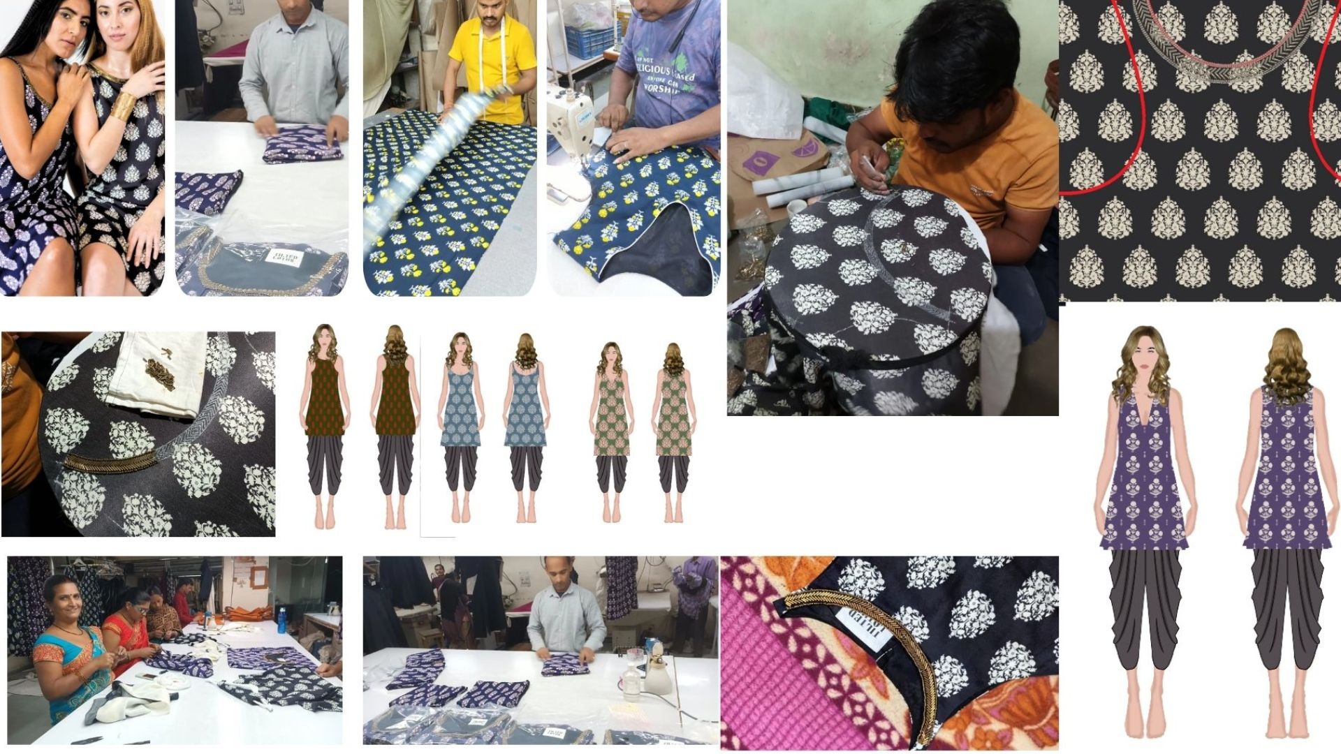 Tilted Lotus design collage background